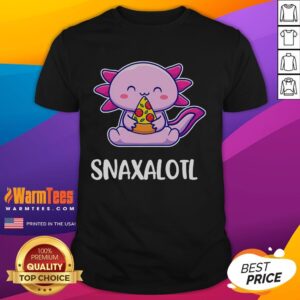 Cute Snaxalotl Axolotl Eating Pizza Snacks T-Shirt