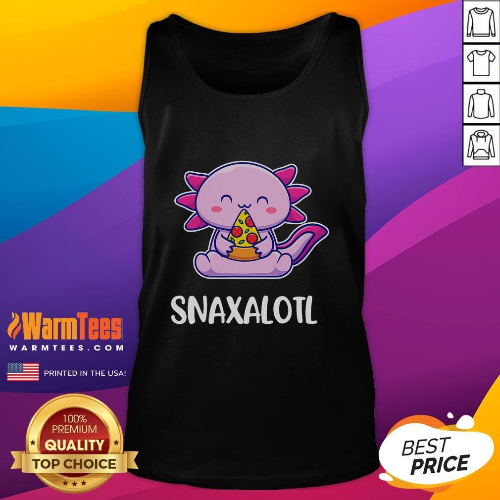 Cute Snaxalotl Axolotl Eating Pizza Snacks T-Shirt - Image 4
