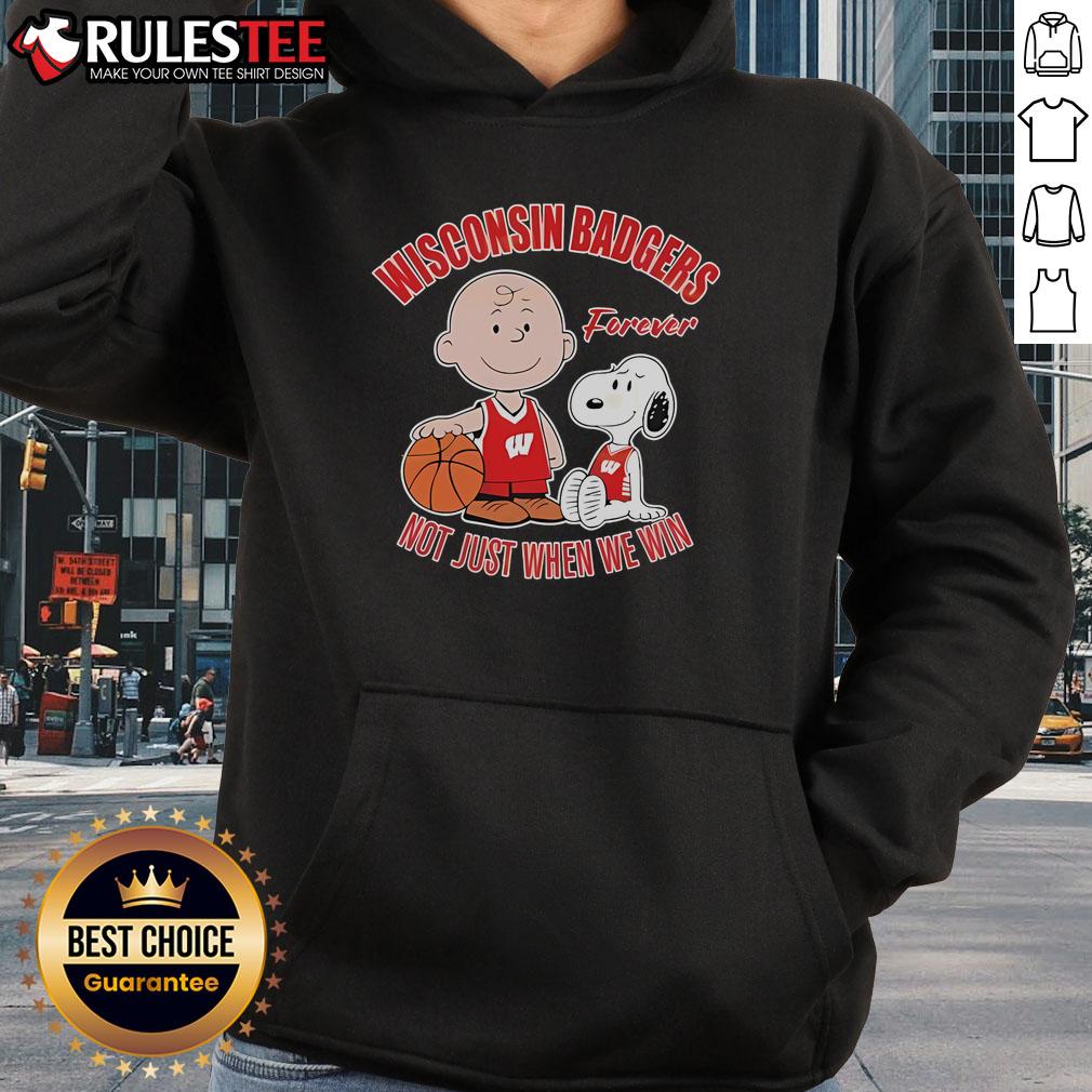 Cute Snoopy And Charlie Brown Washington Badgers X The Peanuts Forever Not Just When We Win T-Shirt - Image 2