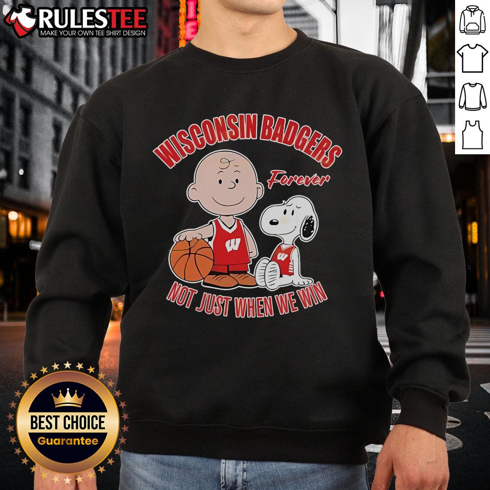 Cute Snoopy And Charlie Brown Washington Badgers X The Peanuts Forever Not Just When We Win T-Shirt - Image 5