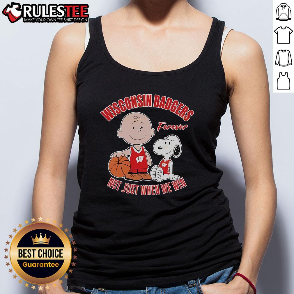 Cute Snoopy And Charlie Brown Washington Badgers X The Peanuts Forever Not Just When We Win T-Shirt - Image 4
