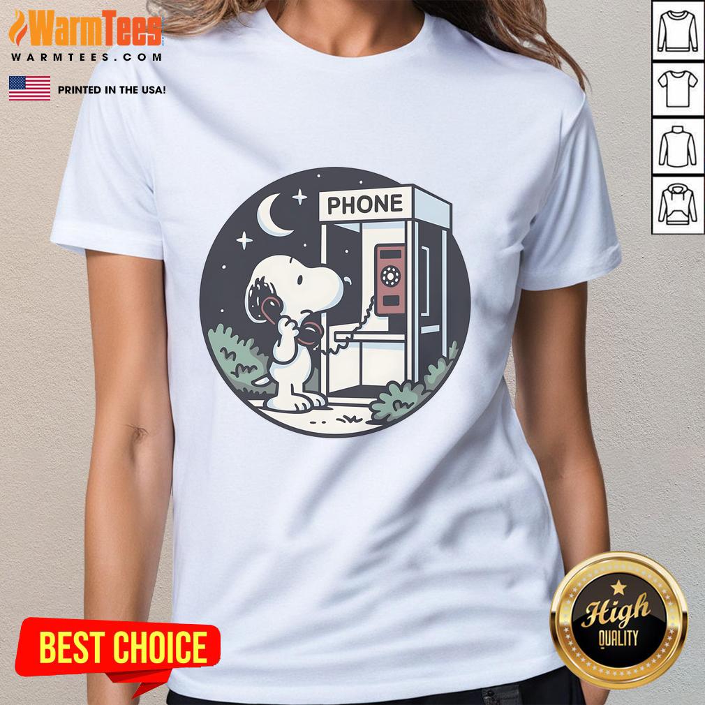 Cute Snoopy Doggy Phone Home T-Shirt - Image 3