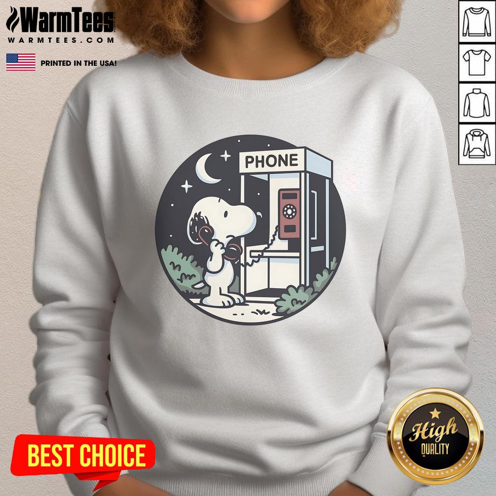 Cute Snoopy Doggy Phone Home T-Shirt - Image 5