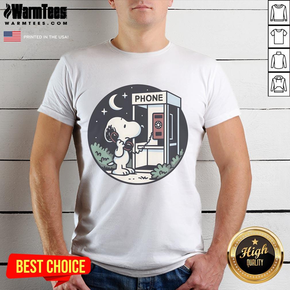 Cute Snoopy Doggy Phone Home T-Shirt