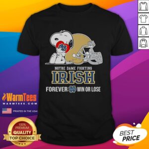 Cute Snoopy Hug Heart Notre Dame Fighting Irish Forever Win Or Lose T-Shirt