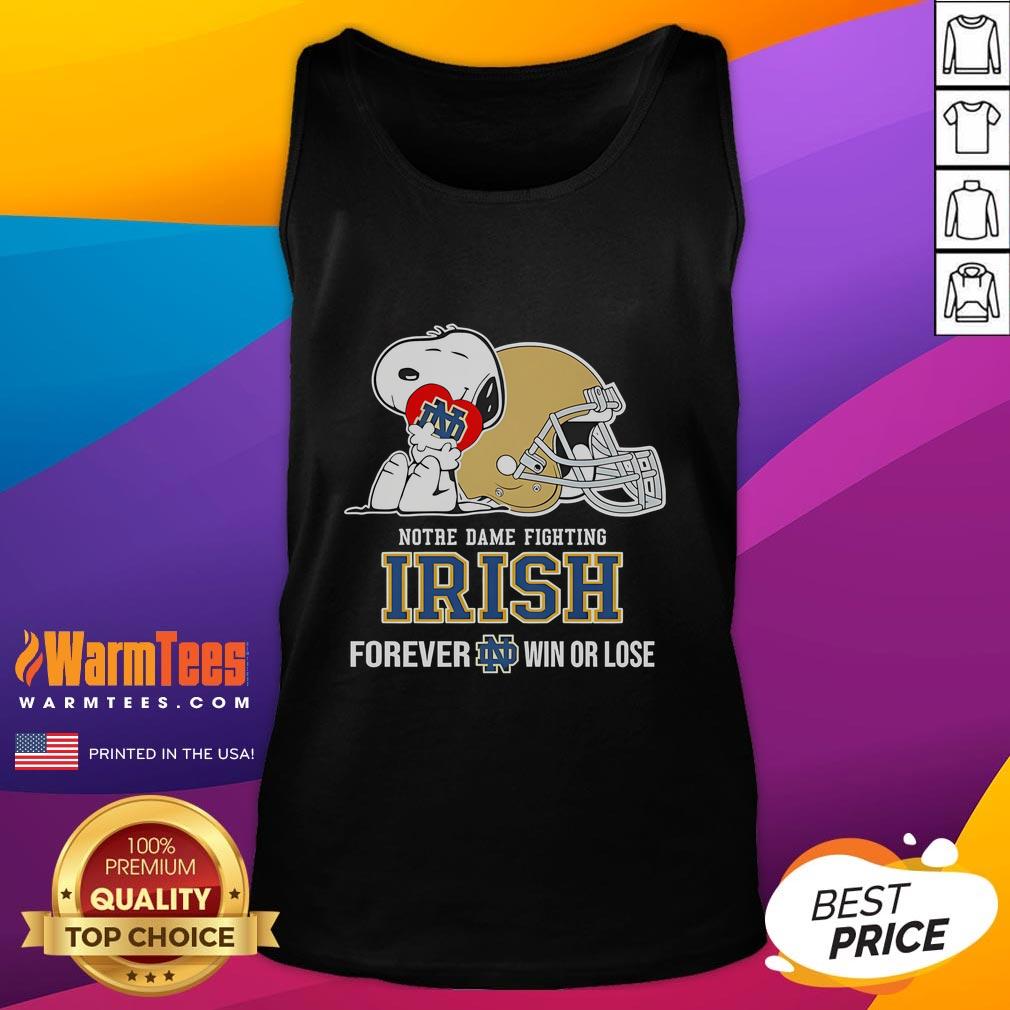 Cute Snoopy Hug Heart Notre Dame Fighting Irish Forever Win Or Lose T-Shirt - Image 4
