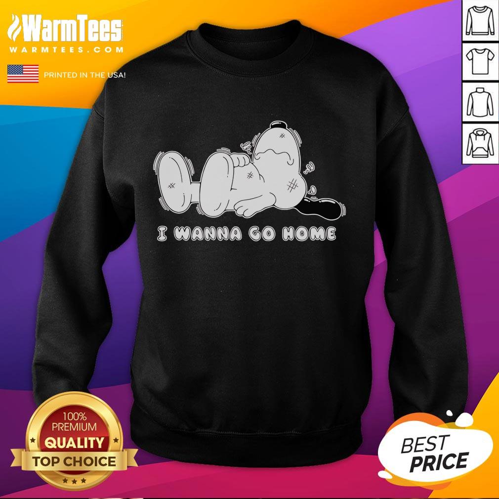 Cute Snoopy I Wanna Go Home T-Shirt - Image 5