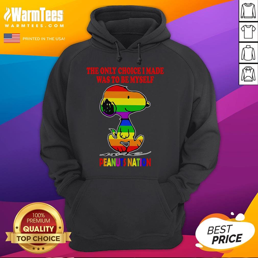 Cute Snoopy LGBT The Only Choice I Made Was To Be Myself Peanuts Nation T-Shirt - Image 2