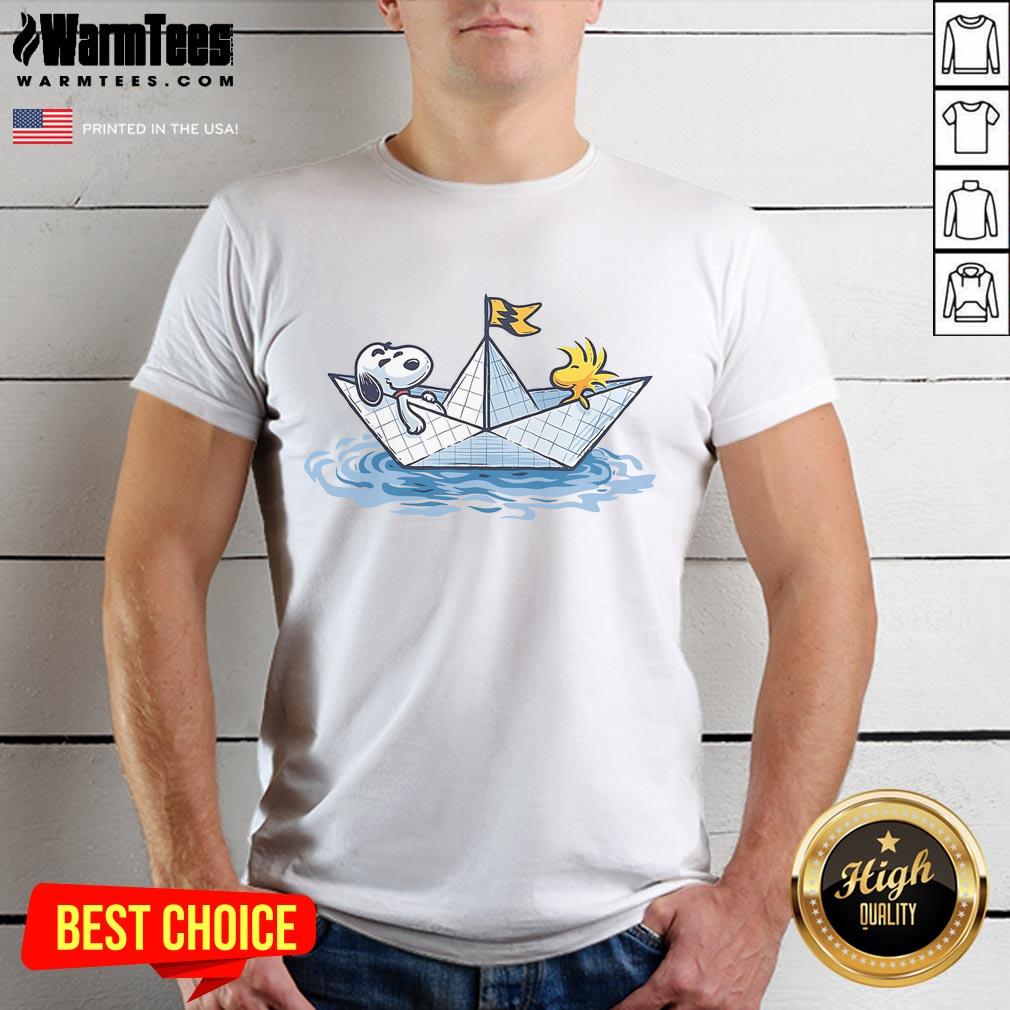 Cute Snoopy Paper Boat Journey T-Shirt