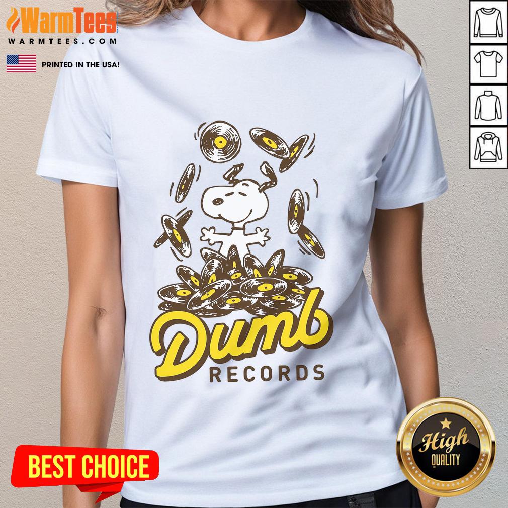 Cute Snoopy Peanuts Dumb Records T-Shirt - Image 3
