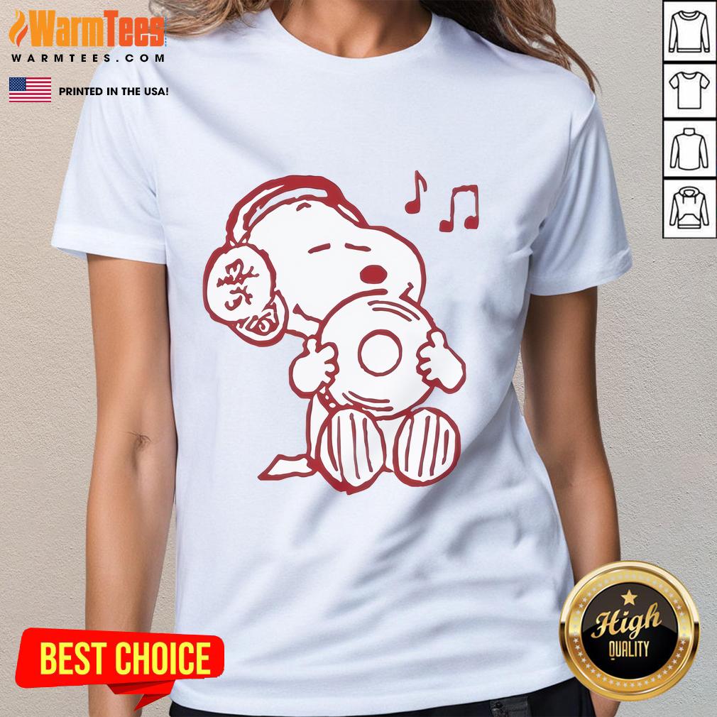 Cute Snoopy Peanuts Music Lover T-Shirt - Image 3