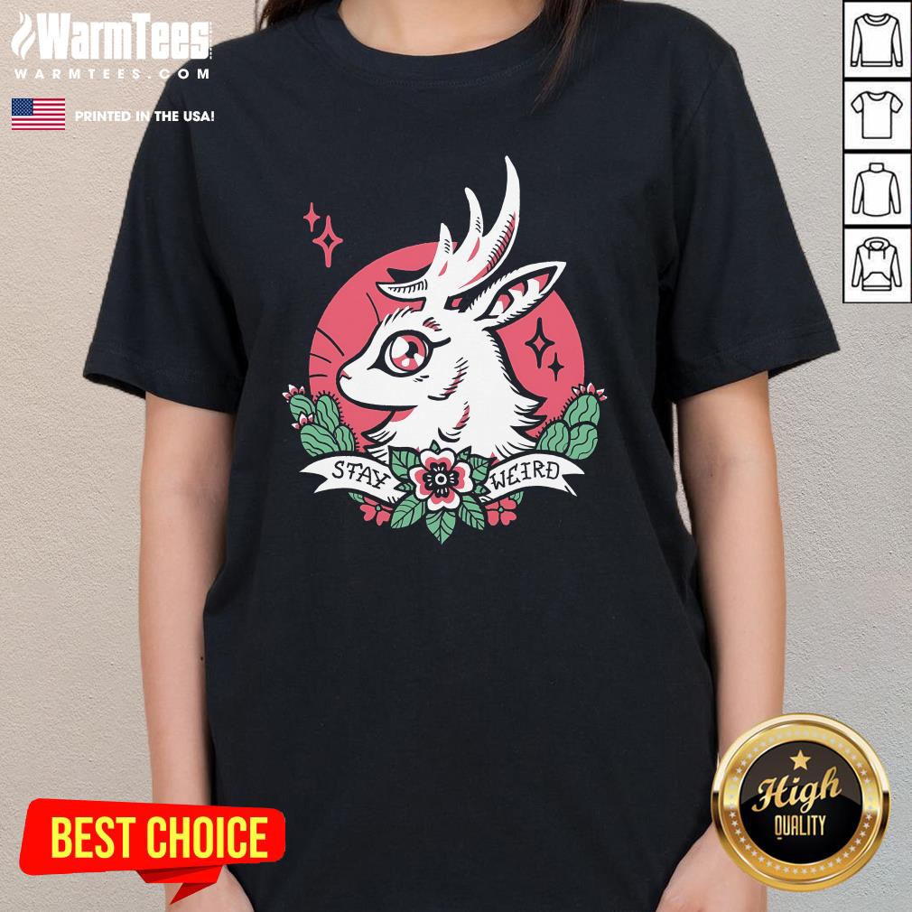 Cute Stay Weird Bunny Deer T-Shirt - Image 2