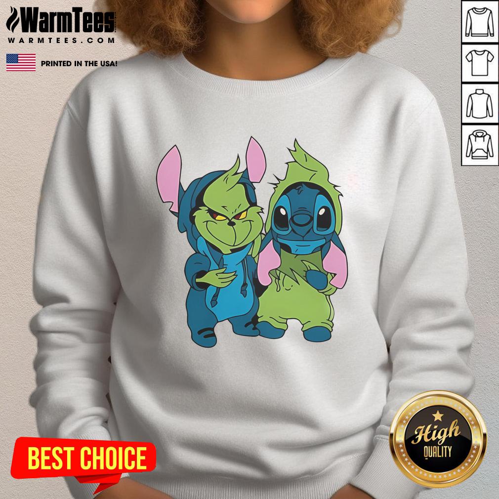 Cute Stitch Grinch Christmas Mascot T-Shirt - Image 5