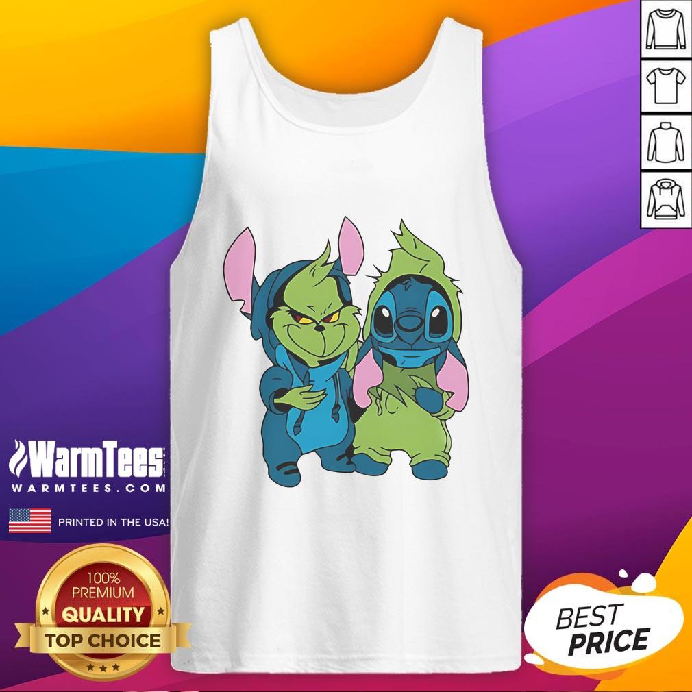 Cute Stitch Grinch Christmas Mascot T-Shirt - Image 4