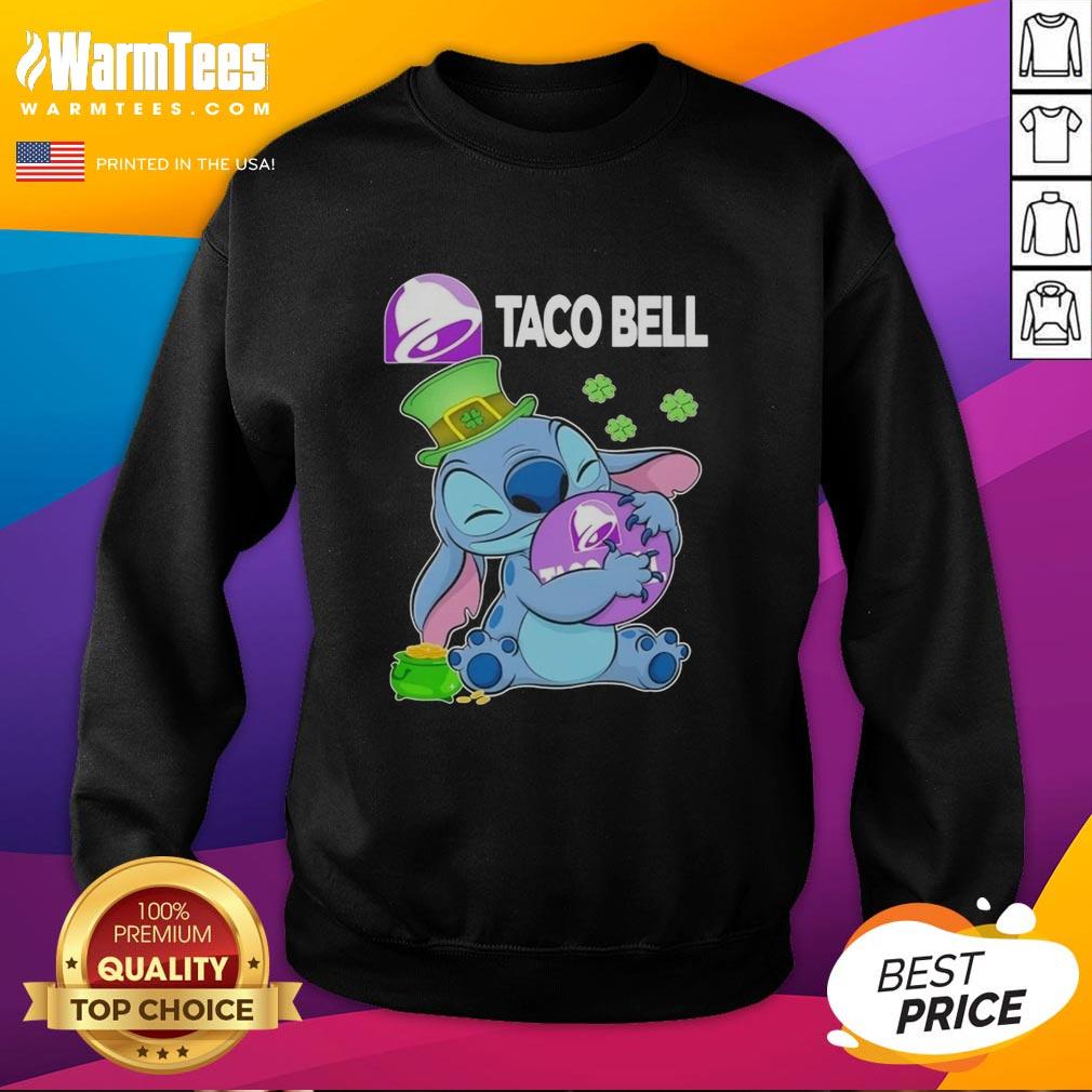 Cute Stitch Hug The Taco Bell Logo Happy Patrick's Day T-Shirt - Image 5