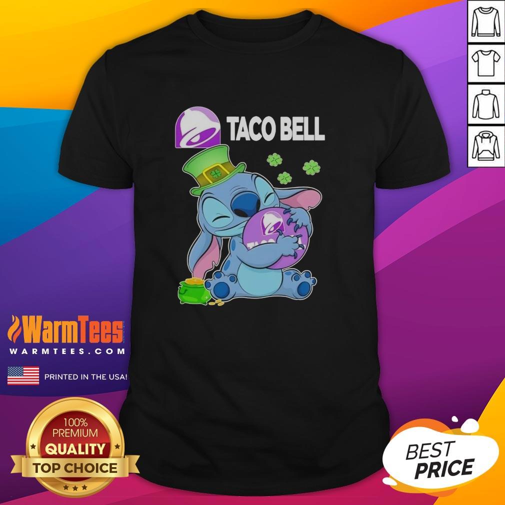Cute Stitch Hug The Taco Bell Logo Happy Patrick's Day T-Shirt