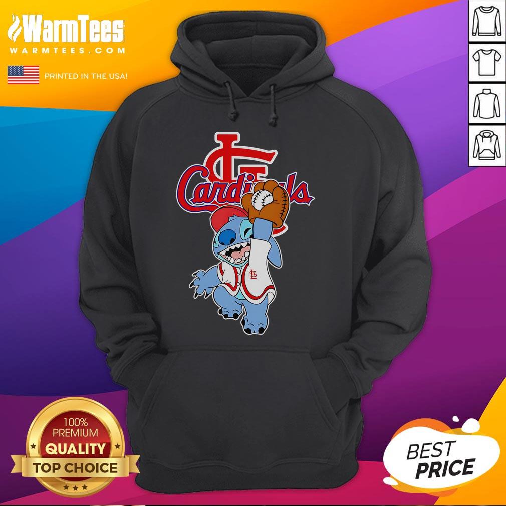 Cute Stitch Play Baseball St Louis Cardinals T-Shirt - Image 2
