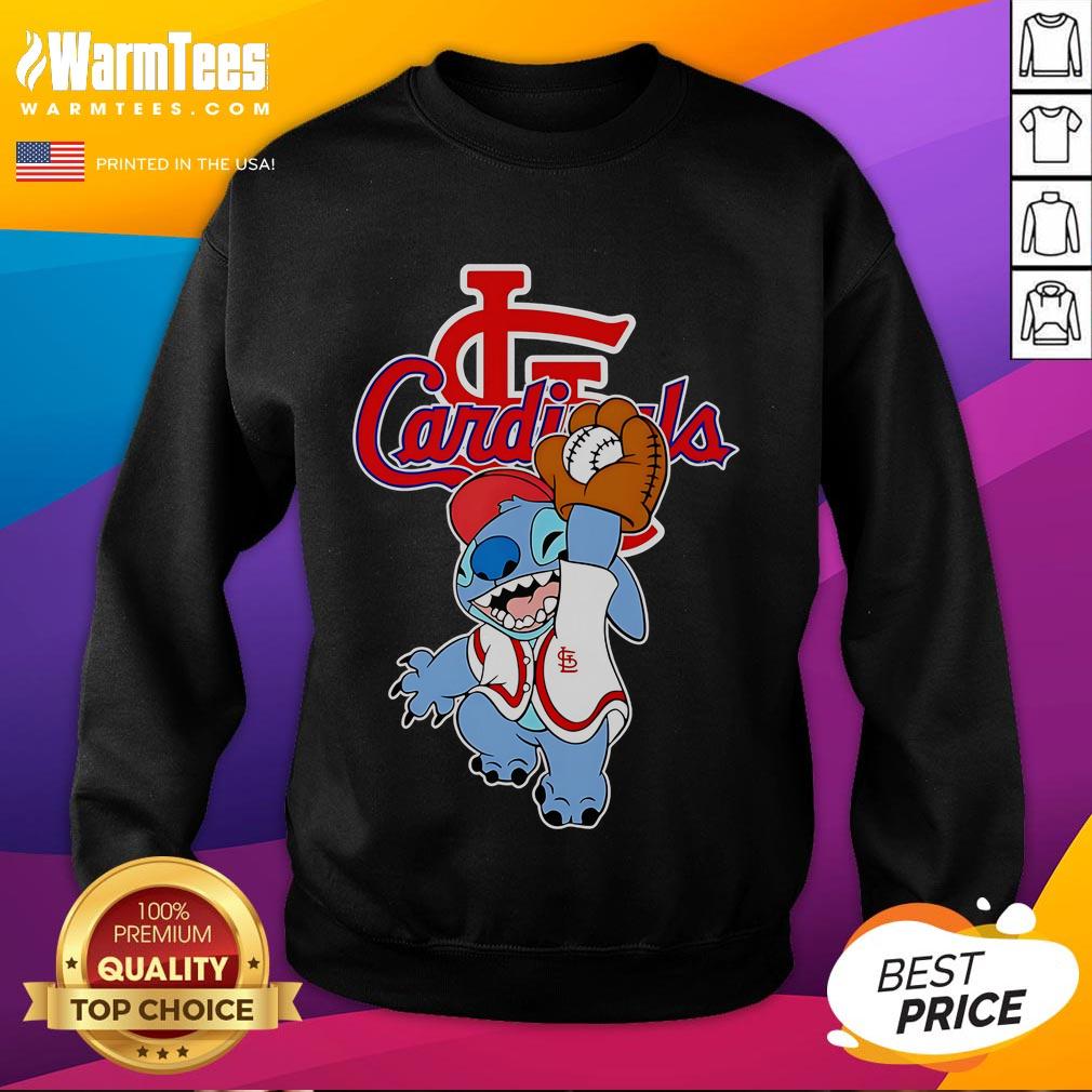 Cute Stitch Play Baseball St Louis Cardinals T-Shirt - Image 5