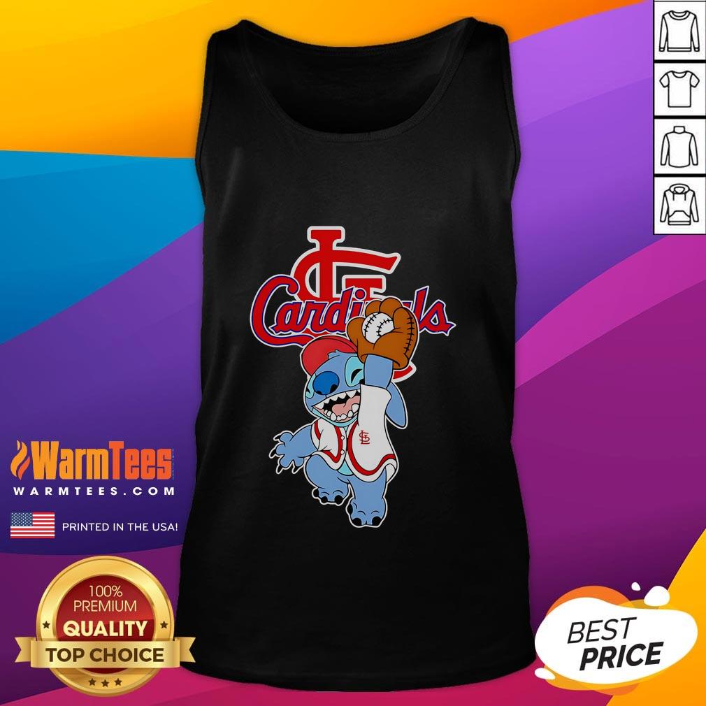 Cute Stitch Play Baseball St Louis Cardinals T-Shirt - Image 4