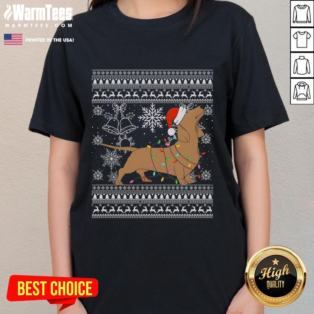 Cute Teckel Christmas Dachshund Dog T-Shirt - Image 3