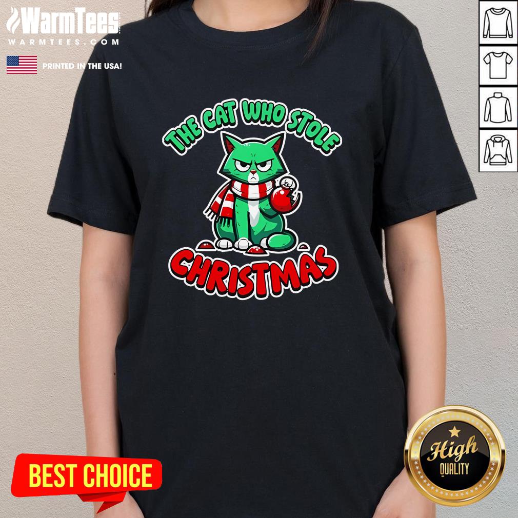 Cute The Cat Who Stole Christmas T-Shirt - Image 2