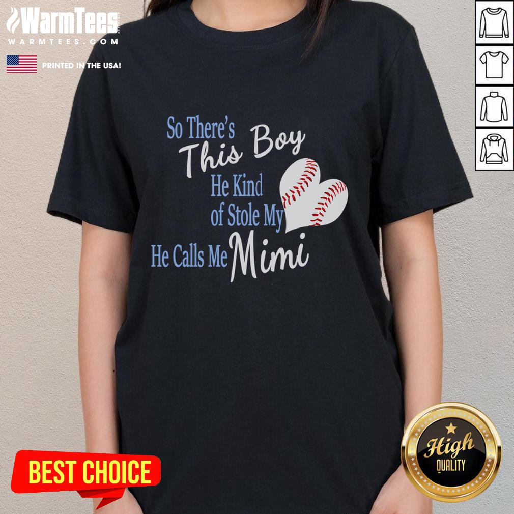 Cute This Stole My Baseball Heart Calls Me Mimi T-Shirt - Image 3