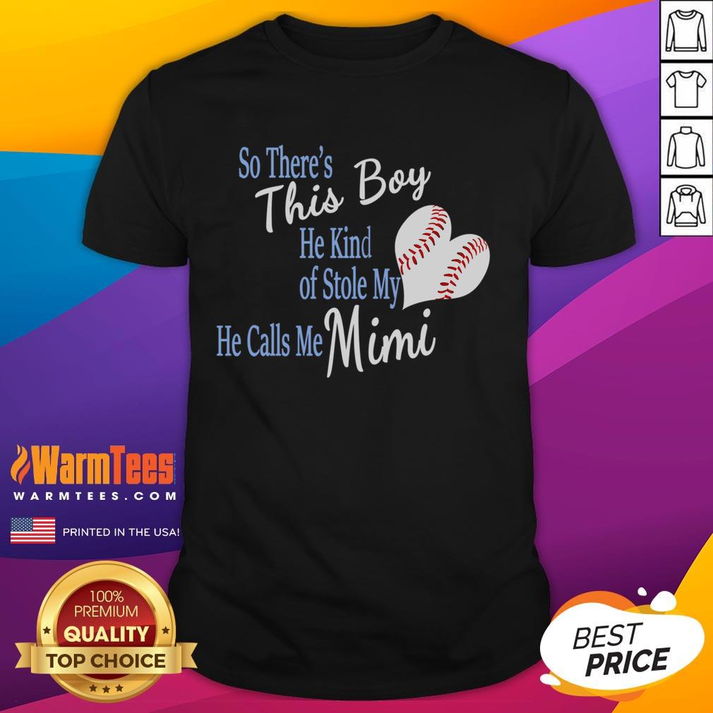 Cute This Stole My Baseball Heart Calls Me Mimi T-Shirt