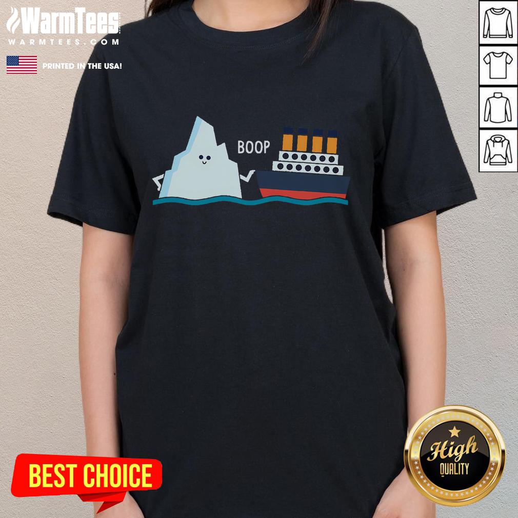 Cute Titanic Funny Titanic And Iceberg Boop Parody T-Shirt - Image 3