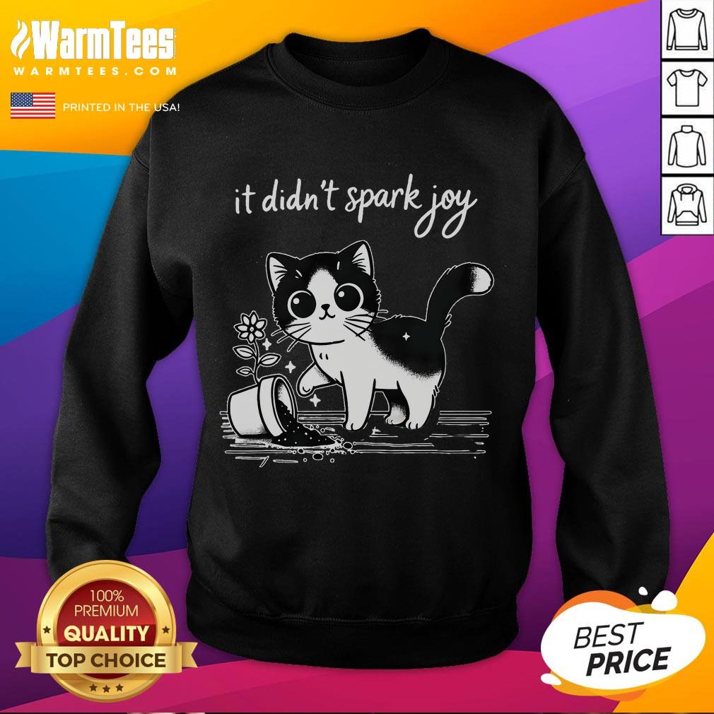 Cute Tuxedo Cat Funny Meme Saying Quotation Spark Joy T-Shirt - Image 5