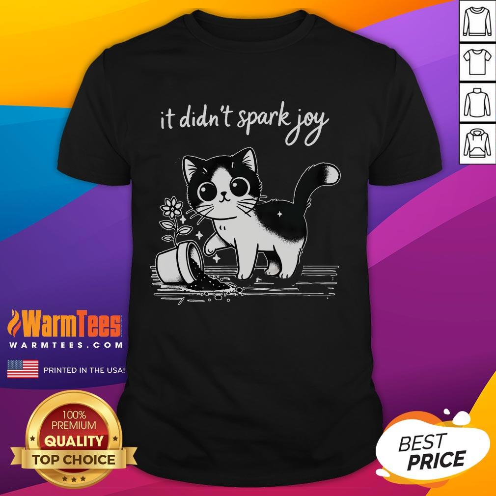 Cute Tuxedo Cat Funny Meme Saying Quotation Spark Joy T-Shirt