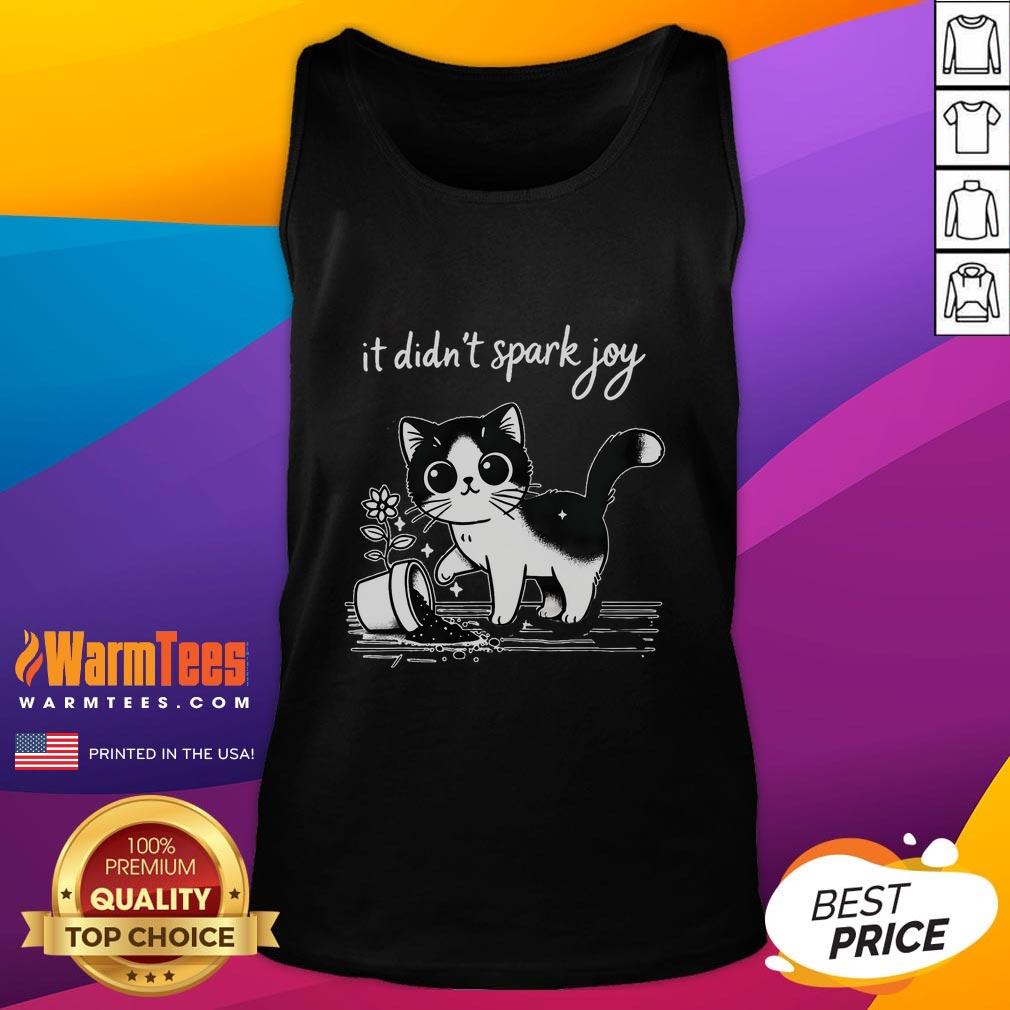 Cute Tuxedo Cat Funny Meme Saying Quotation Spark Joy T-Shirt - Image 4