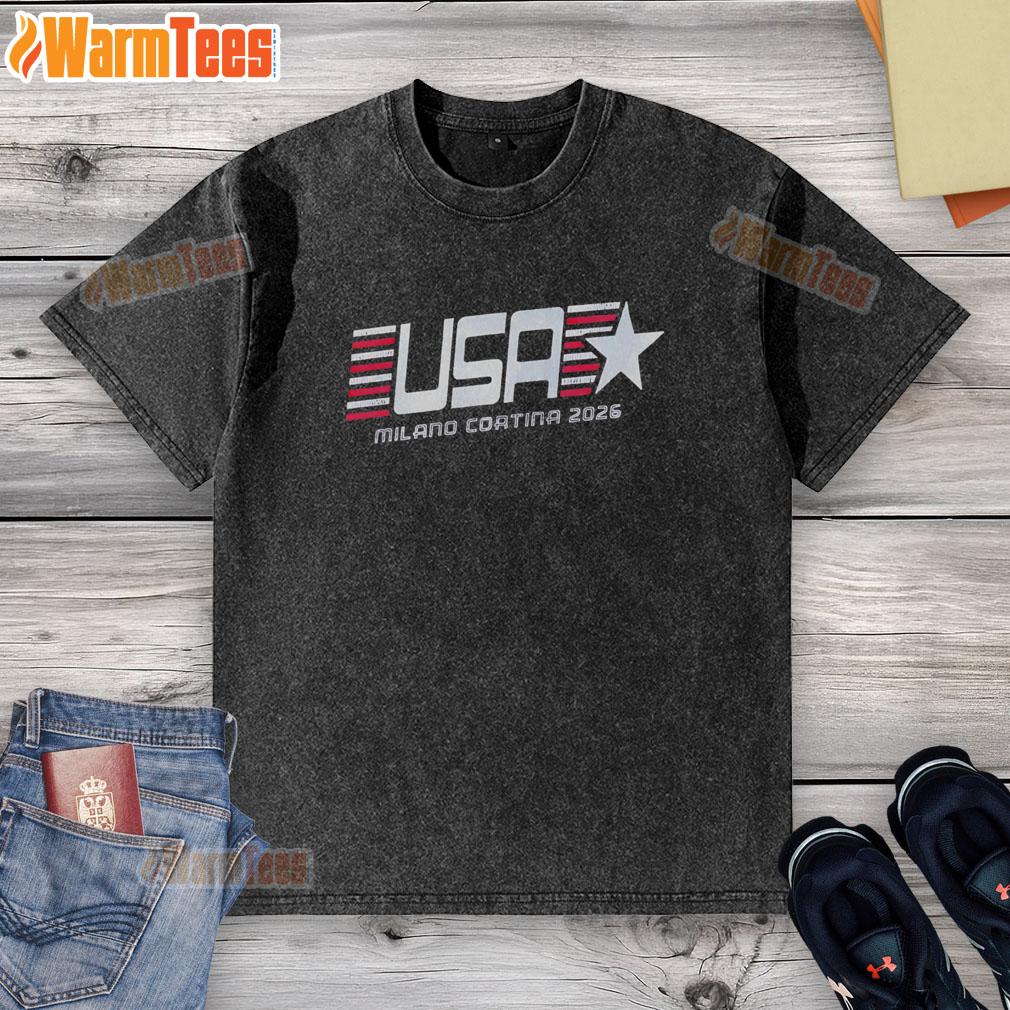 Cute USA Flag Stripes Milano Cortina 2026 Winter T-Shirt - Image 6