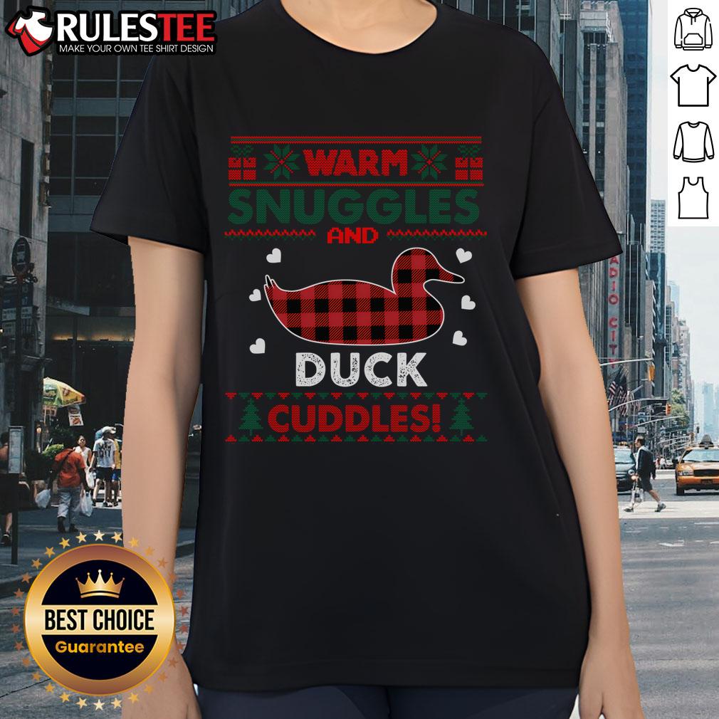 Cute Warm Snuggles Duck Lovers Xmas Ugly Duck Christmas T-Shirt - Image 3