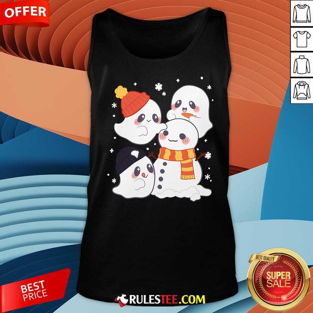 Cute Winter Ghosties Christmas T-Shirt - Image 5