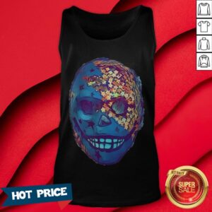 Alternative view of Day Of The Dead Dia De Muertos Cool Sugar Skull Mexican Portrait Black And Gold Shirt