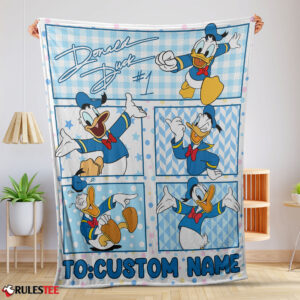 Disney Donald Duck With Signature And Friends Donald Duck Moods Blanket – Customize Blanket