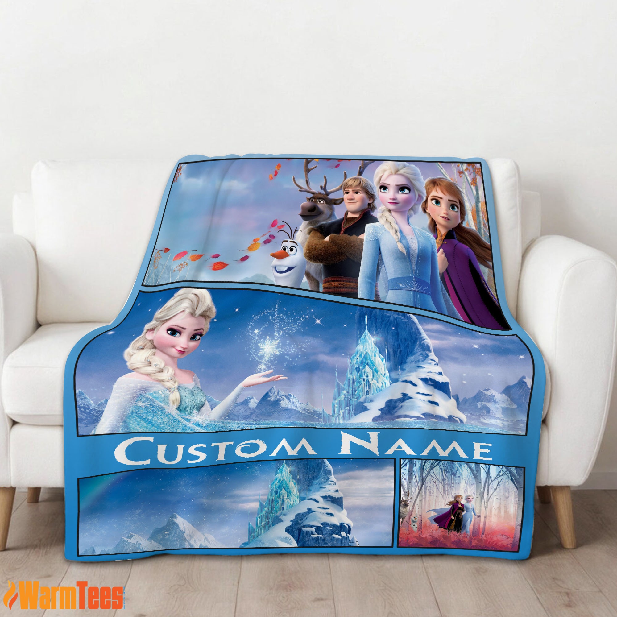 Disney Frozen Elsa & Friends Journey Collage Blanket Fleece Customized Blanket - Image 2