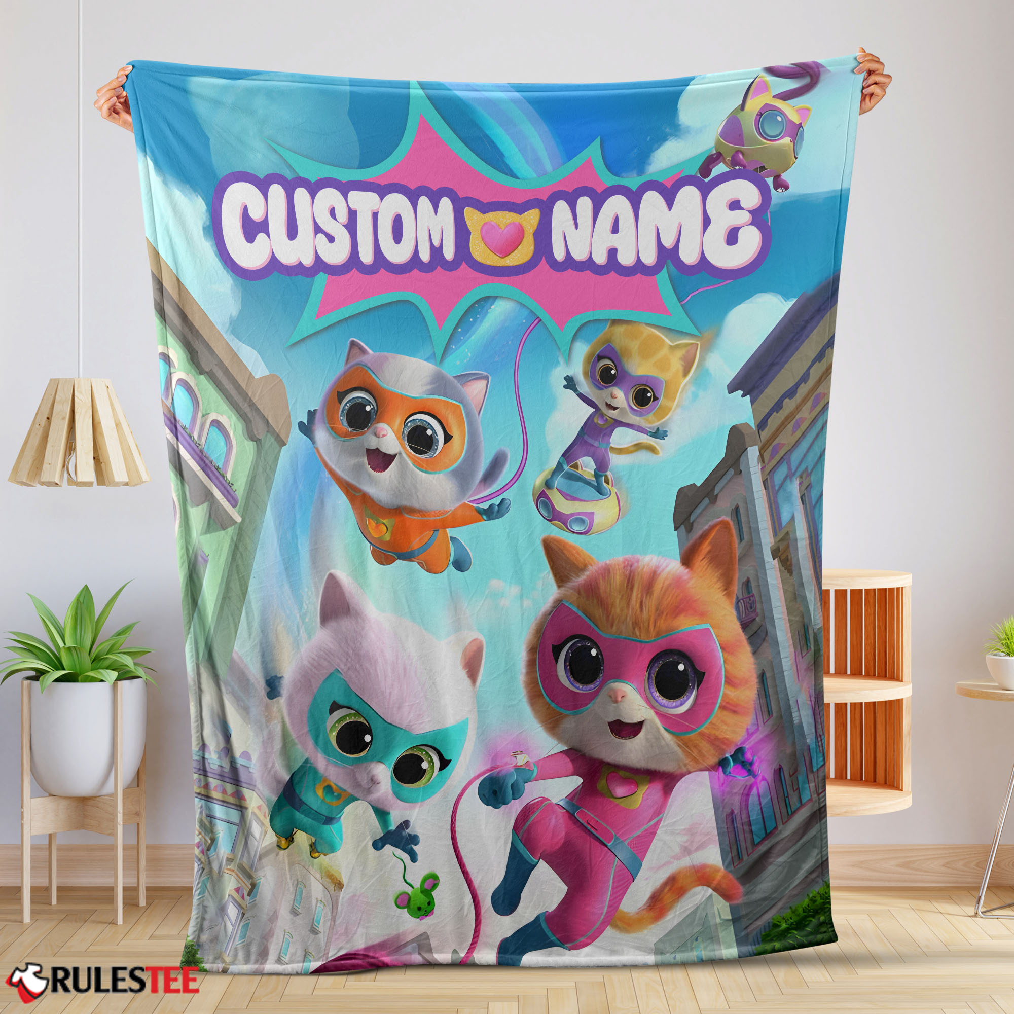 Disney Junior Superkitties Chibi Cute Fleece Blanket – Customize Blanket