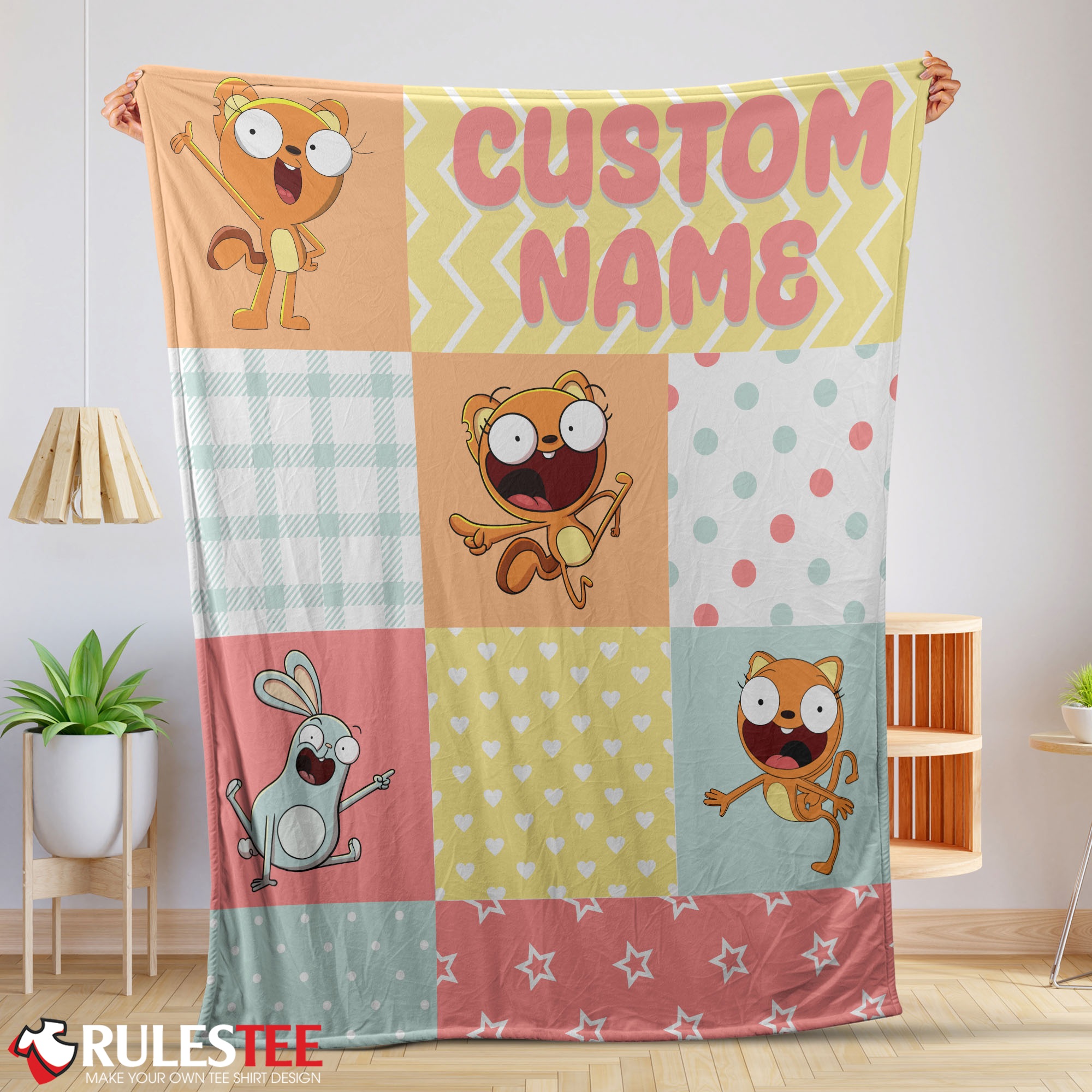 Disney Kiff Chatterley & Barry Buns Pattern Blanket Fleece Customized Blanket