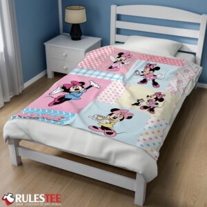 Alternative view of Disney Minnie Mouse Patchwork Pattern Blanket Fleece Customized Blanket