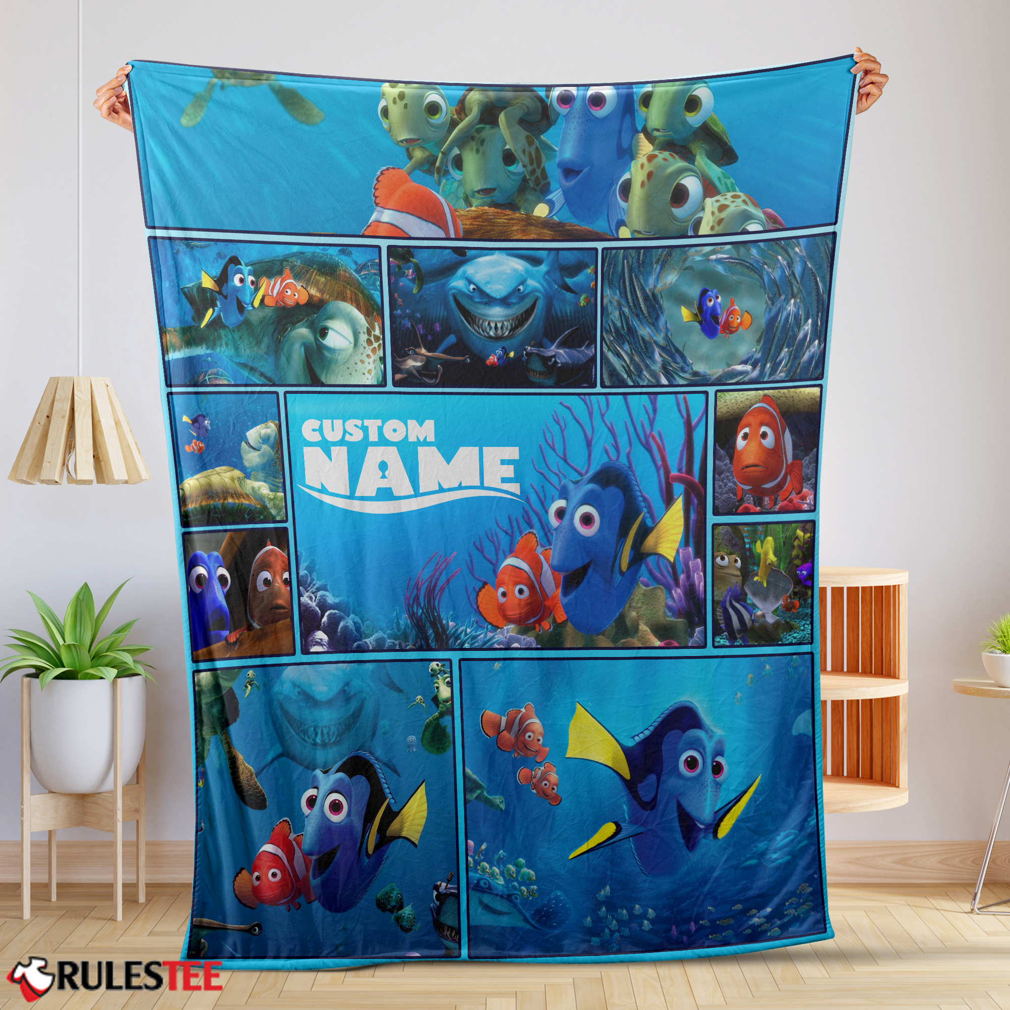 Disney Pixar Cartoon Finding Nemo With Dory Velveteen Cute Blanket Fleece Customized Blanket