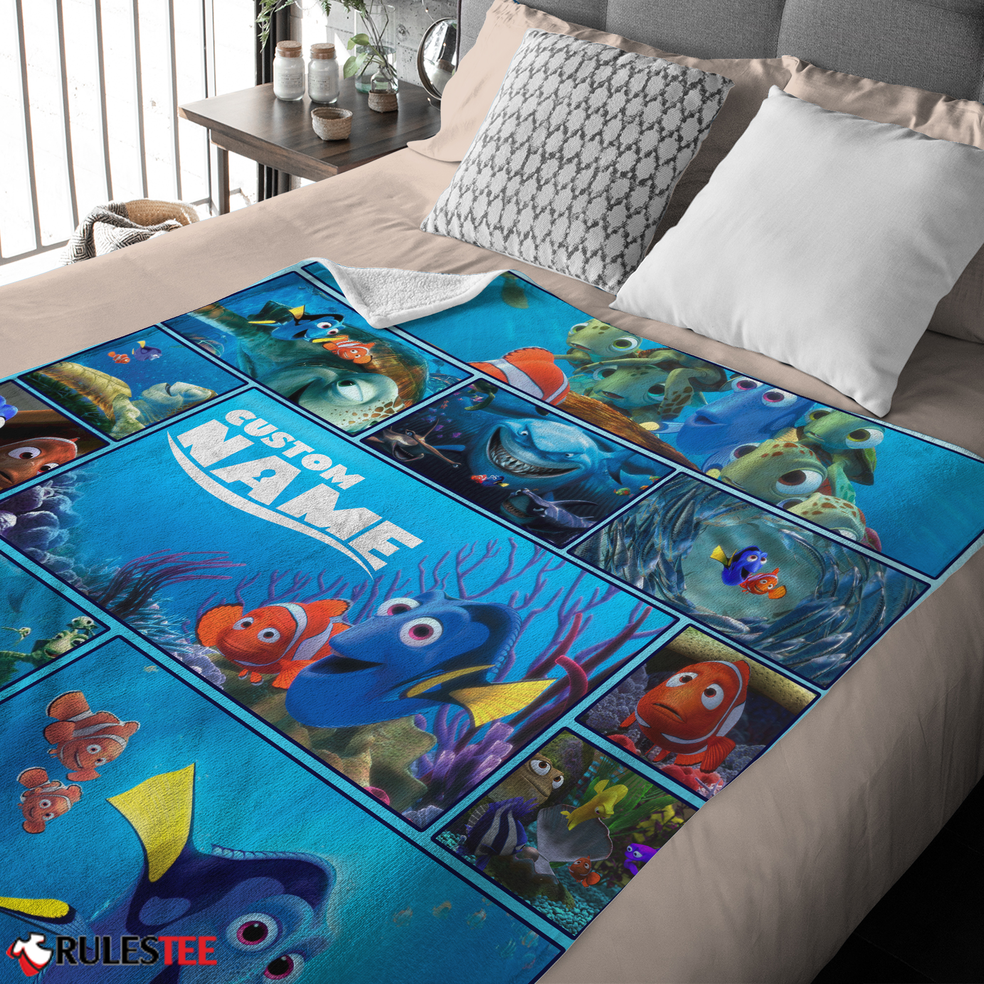 Disney Pixar Cartoon Finding Nemo With Dory Velveteen Cute Blanket Fleece Customized Blanket - Image 3