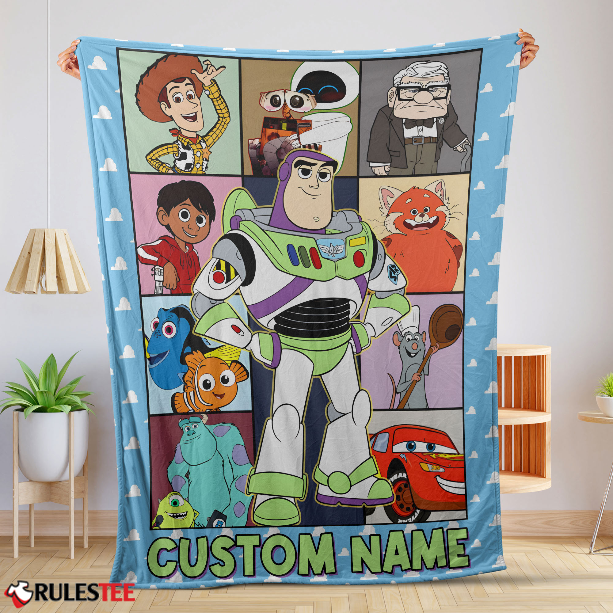 Disney Pixar Toy Story Buzz Lightyear With Friends Blanket Fleece Customized Blanket