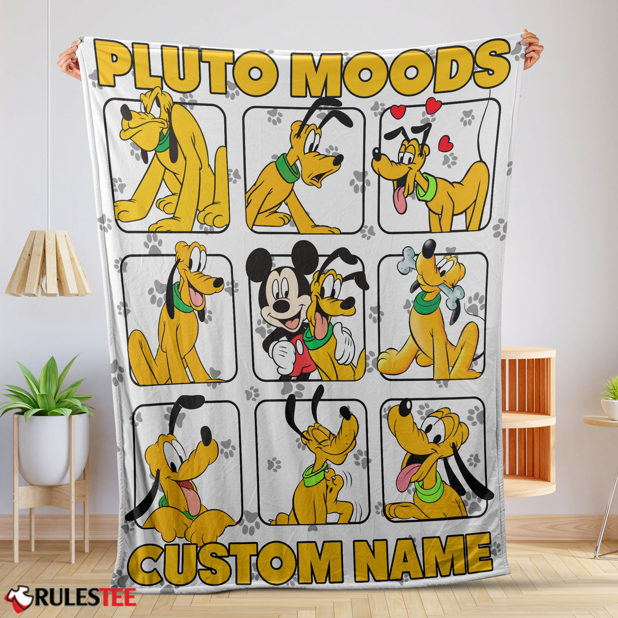 Disney Pluto Dog And Friends Pluto Dog Moods Blanket – Customize Blanket