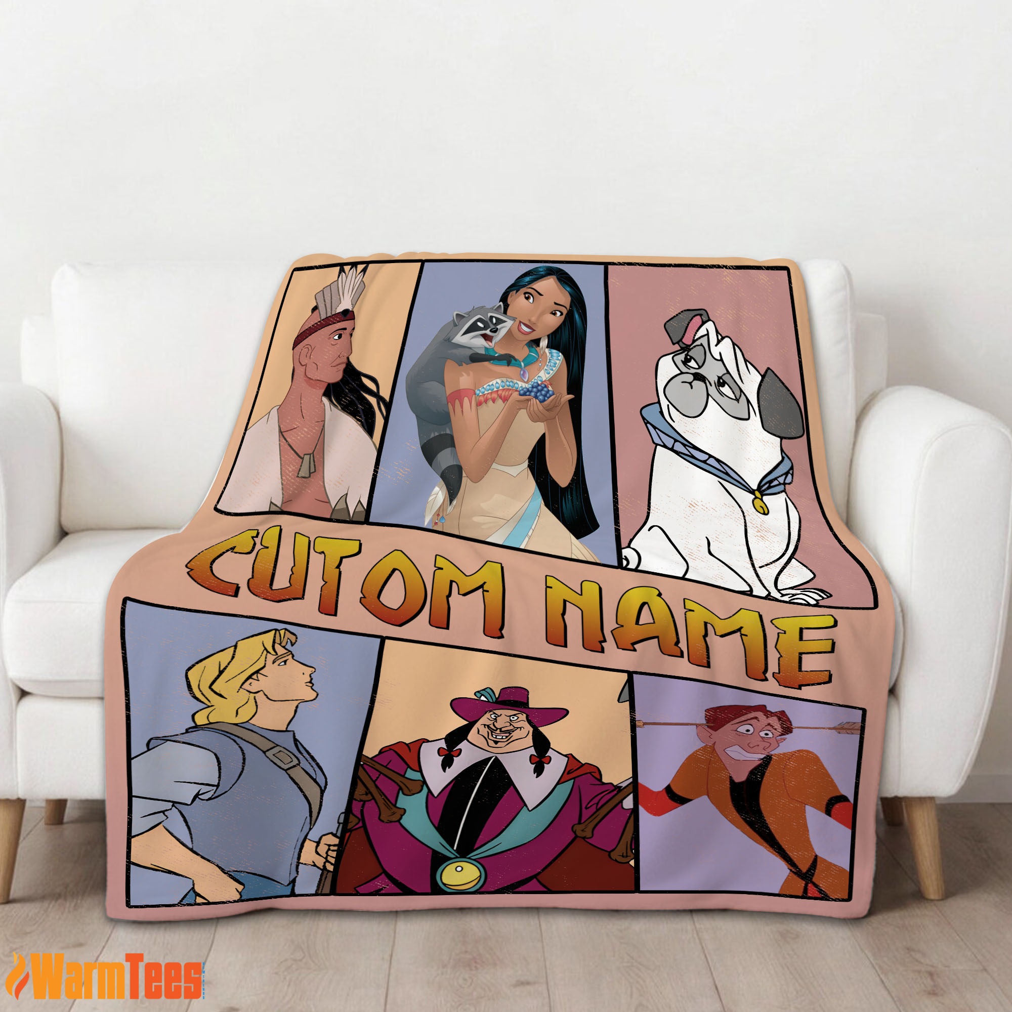 Disney Pocahontas Meeko Percy John Smith Blanket Fleece Customized Blanket - Image 2