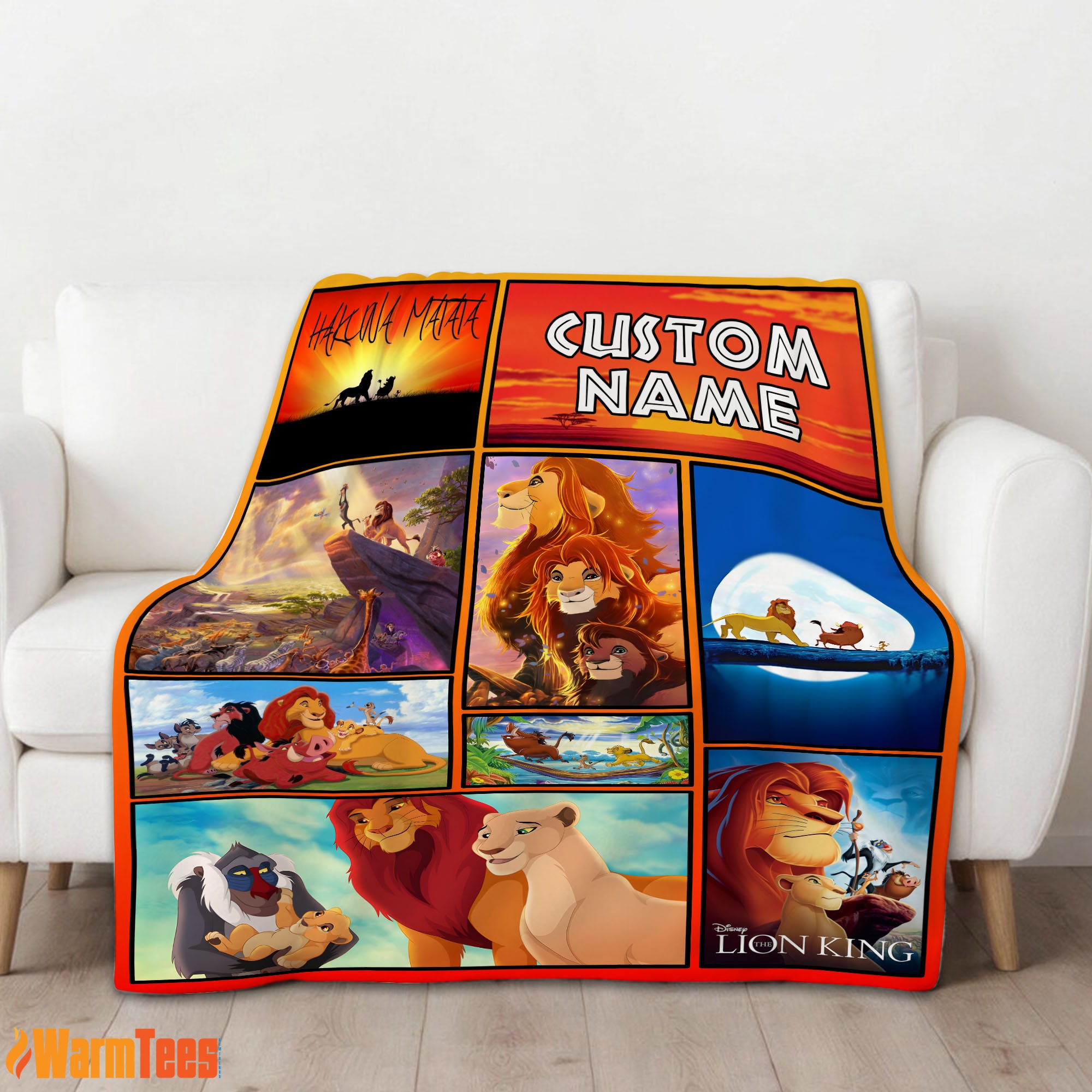 Disney Simba Mufasa Timon Pumbaa The Lion King Collage Blanket Fleece Customized Blanket - Image 2