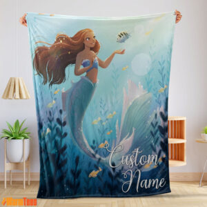 Disney The Little Mermaid Ariel Princess Fleece Family Princess Customized Blanket