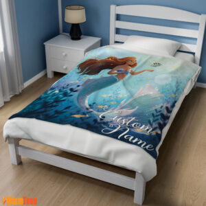 Alternative view of Disney The Little Mermaid Ariel Princess Fleece Family Princess Customized Blanket
