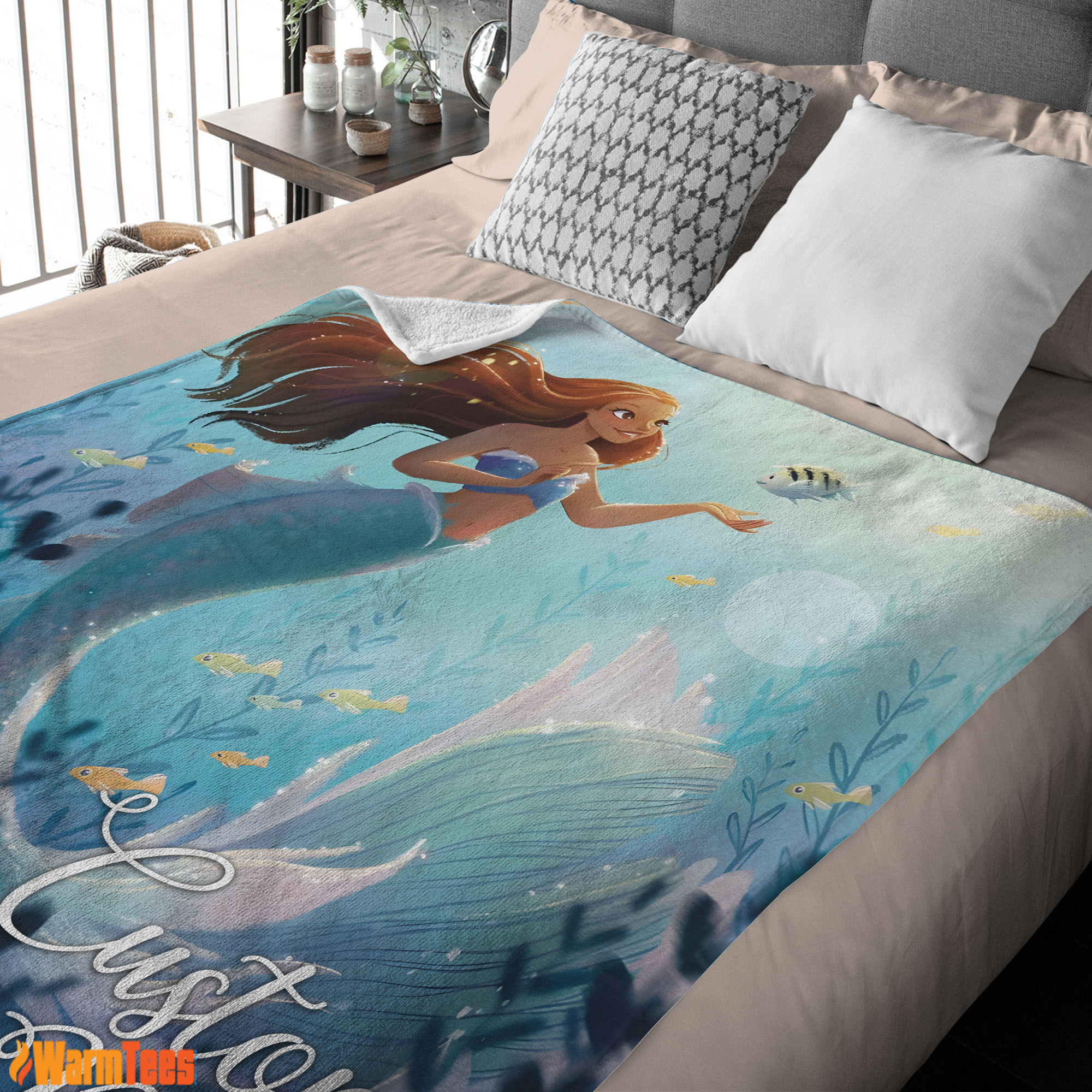 Disney The Little Mermaid Ariel Princess Fleece Family Princess Customized Blanket - Image 3