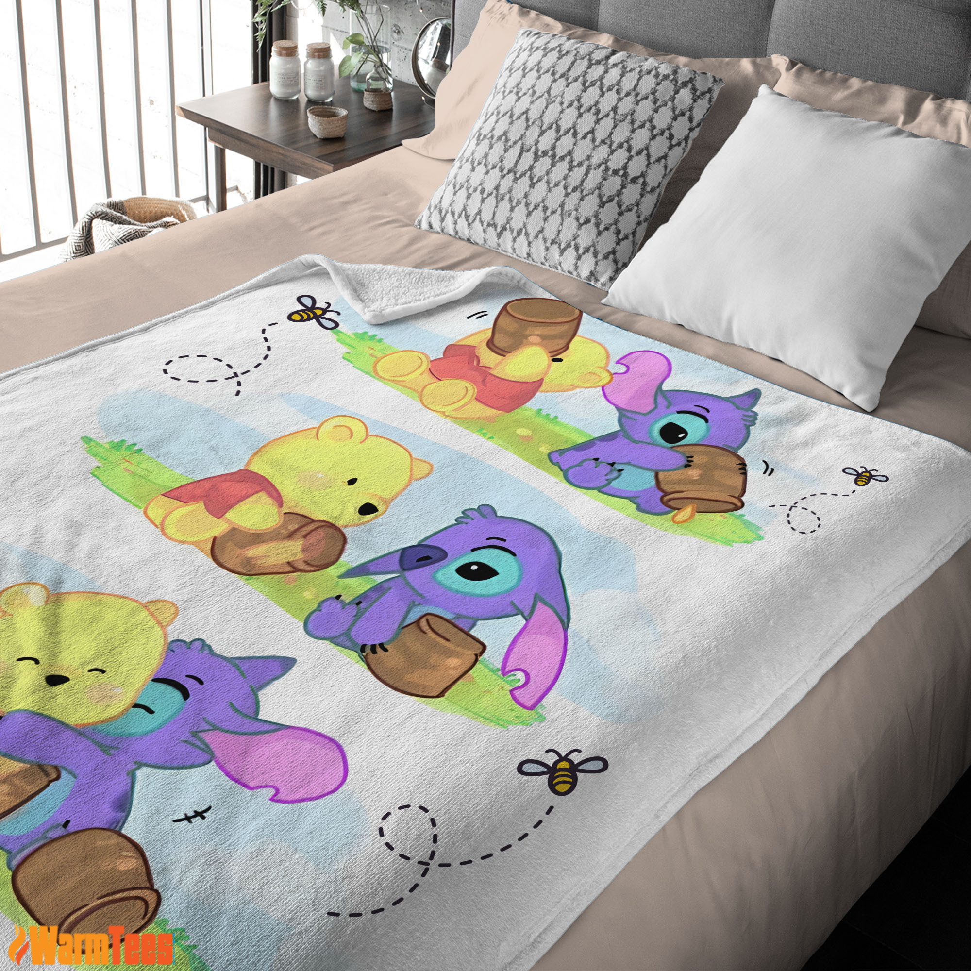 Disney Winnie The Pooh and Stitch Fleece Customize Blanket - Image 3
